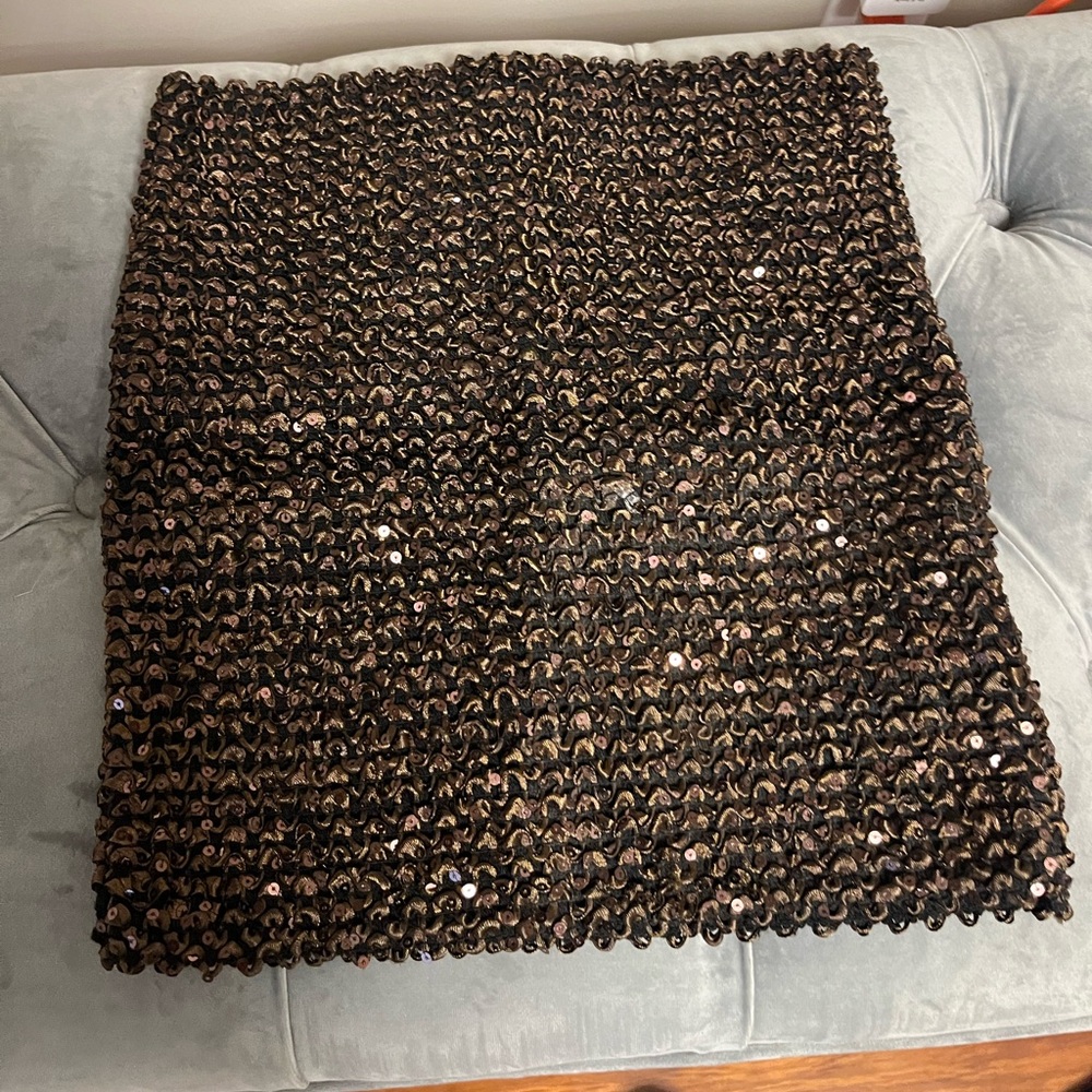 Brown sparkly mini skirt
